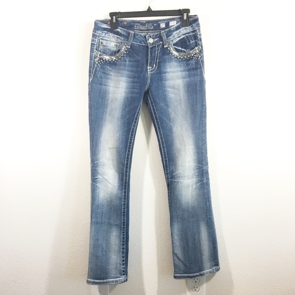 Miss Me Denim - Miss Me Women's Boot Cut Jeans Studs Chains Sz. 27